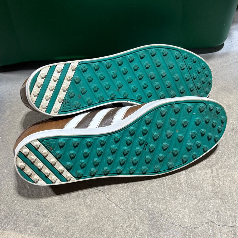 Adidas Adicross Leather Spikeless Golf Shoes Brown/White Men's Size 13 - Picture 15 of 16